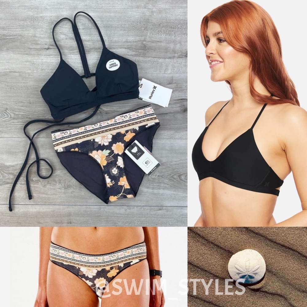 ☀️HURLEY☀️RIP CURL☀️ ADJUSTABLE SURF TOP Surf Gypsy Full Coverage Bikini - Picture 1 of 16